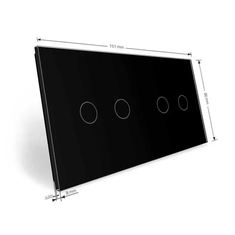 в продажу Сенсорна панель вимикача Livolo 4 канали (2-2) чорний скло (VL-C7-C2/C2-12) - фото 3
