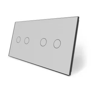 Сенсорная панель выключателя Livolo 4 канала (2-2) серый стекло (VL-C7-C2/C2-15)