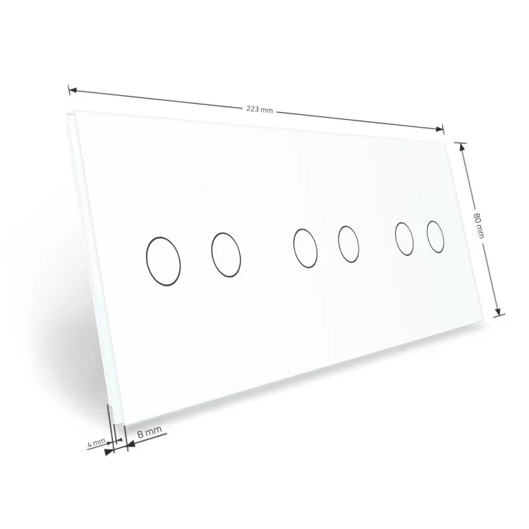 в продажу Сенсорна панель вимикача Livolo 6 каналів (2-2-2) білий скло (VL-C7-C2/C2/C2/-11) - фото 3
