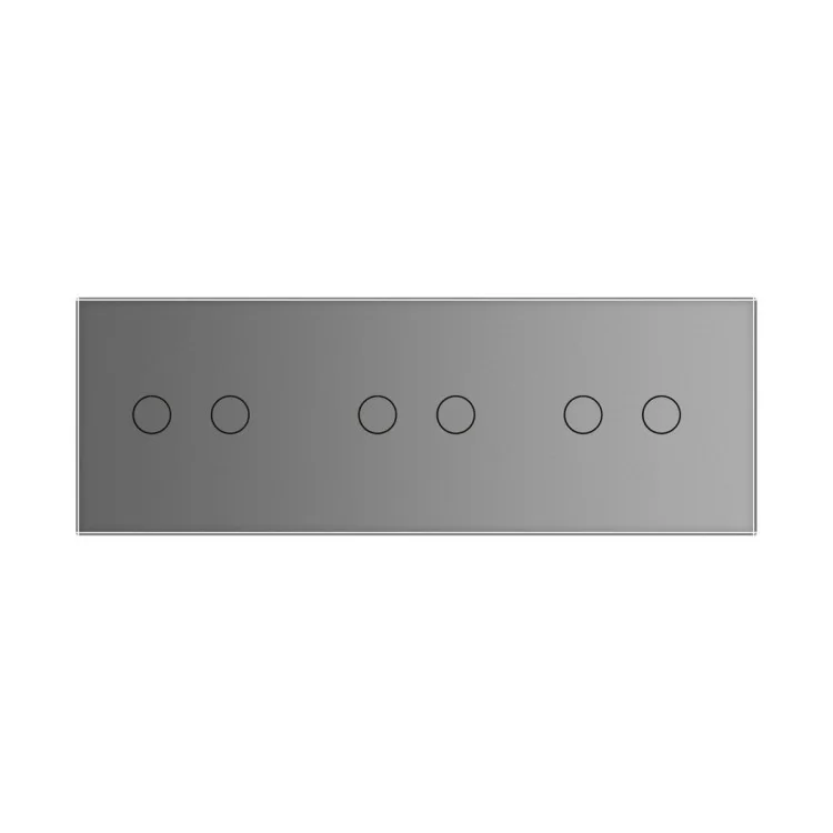 Сенсорная панель выключателя Livolo 6 каналов (2-2-2) серый стекло (VL-C7-C2/C2/C2-15) цена 651грн - фотография 2