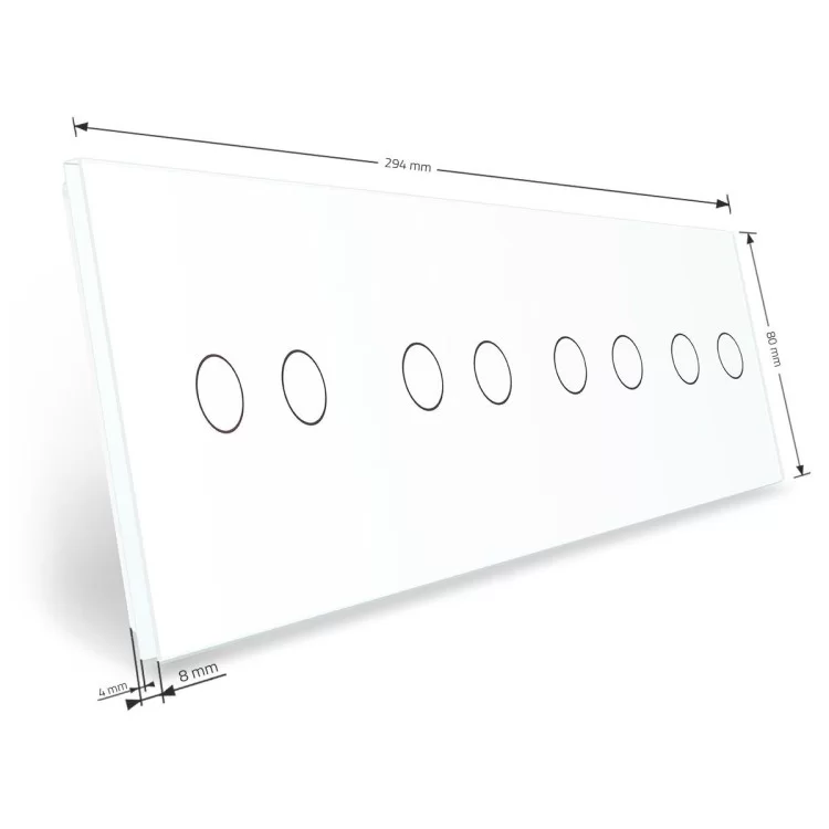 в продаже Сенсорная панель выключателя Livolo 8 каналов (2-2-2-2) белый стекло (VL-C7-C2/C2/C2/C2-11) - фото 3