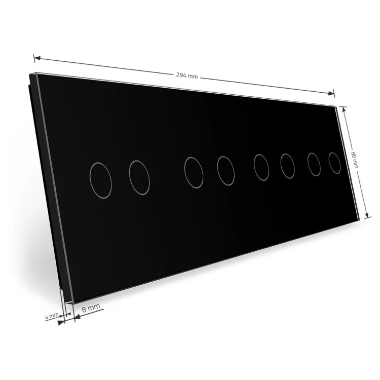 в продажу Сенсорна панель вимикача Livolo 8 каналів (2-2-2-2) чорний скло (VL-C7-C2/C2/C2/C2-12) - фото 3