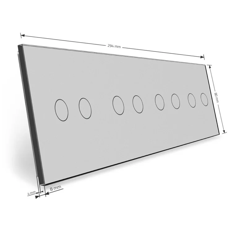 в продаже Сенсорная панель выключателя Livolo 8 каналов (2-2-2-2) серый стекло (VL-C7-C2/C2/C2/C2-15) - фото 3