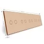 Сенсорная панель выключателя Livolo 10 каналов (2-2-2-2-2) золото стекло (VL-C7-C2/C2/C2/C2/C2-13)