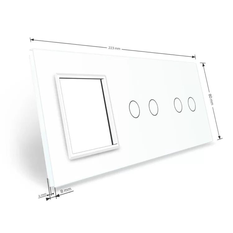 в продажу Сенсорна панель вимикача Livolo 4 канали і розетки (2-2-0) білий скло (VL-C7-C2/C2/SR-11) - фото 3