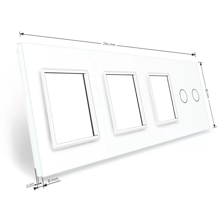 в продаже Сенсорная панель выключателя Livolo 2 канала и трех розеток (2-0-0-0) белый стекло (VL-C7-C2/SR/SR/SR-11) - фото 3