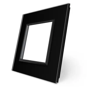 Рамка розетки Livolo 1 пост черный стекло (VL-C7-SR-12)