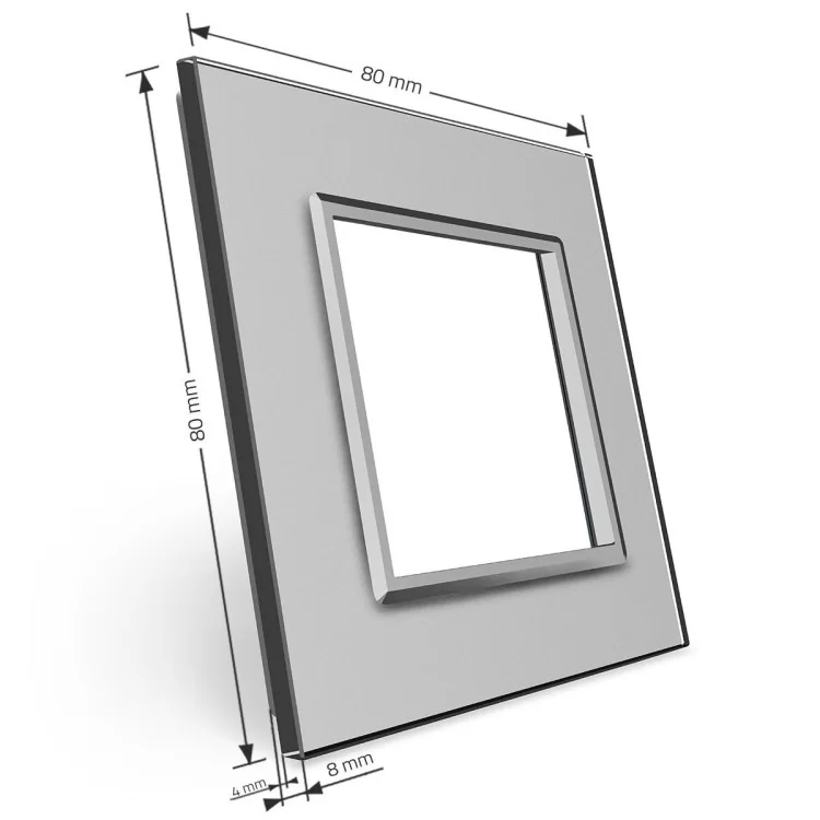в продаже Рамка розетки Livolo 1 пост серый стекло (VL-C7-SR-15) - фото 3