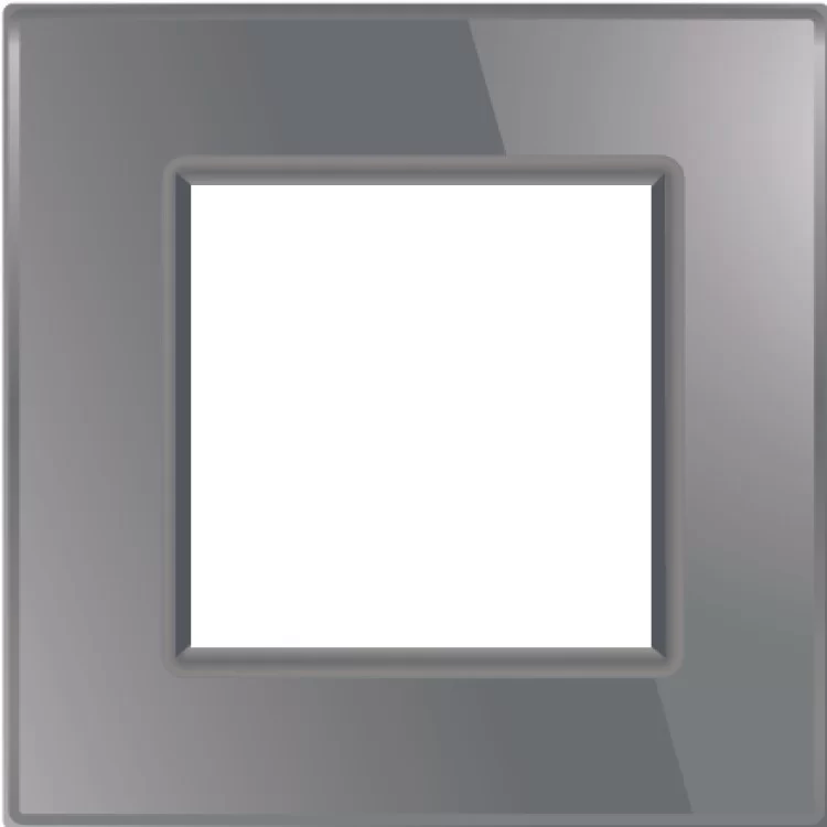 Рамка розетки Livolo 1 пост серый стекло (VL-C7-SR-15) цена 370грн - фотография 2