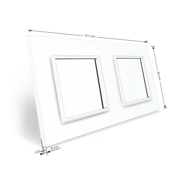 в продаже Рамка розетки Livolo 2 поста белый стекло (VL-C7-SR/SR-11) - фото 3