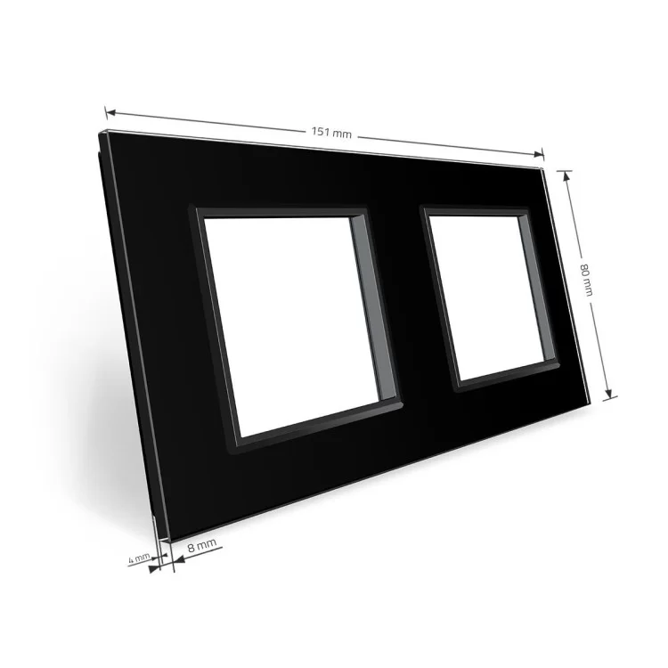 в продаже Рамка розетки Livolo 2 поста черный стекло (VL-C7-SR/SR-12) - фото 3