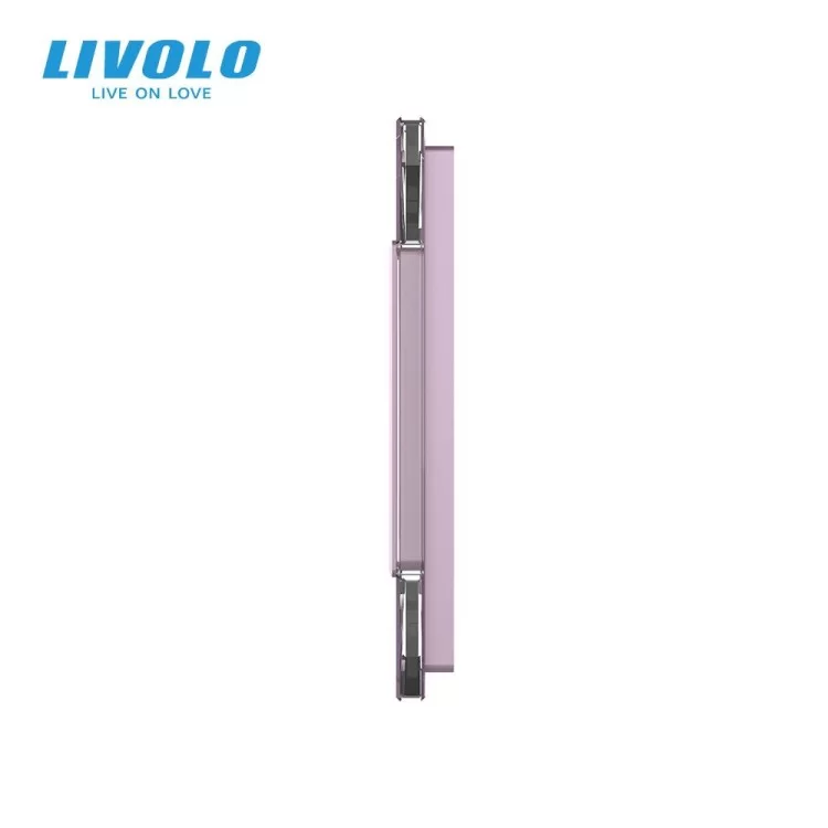 в продажу Рамка розетки Livolo 2 поста рожевий скло (VL-C7-SR/SR-17) - фото 3