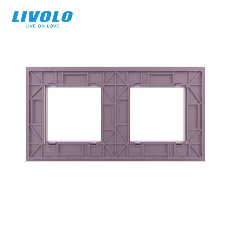 продаємо Рамка розетки Livolo 2 поста рожевий скло (VL-C7-SR/SR-17) в Україні - фото 4