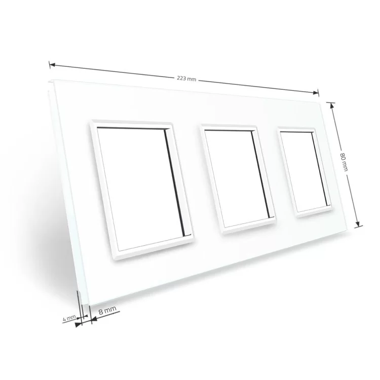 в продаже Рамка розетки Livolo 3 поста белый стекло (VL-C7-SR/SR/SR-11) - фото 3