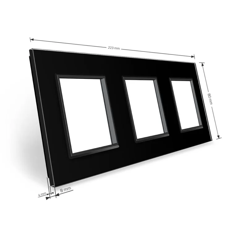 в продаже Рамка розетки Livolo 3 поста черный стекло (VL-C7-SR/SR/SR-12) - фото 3