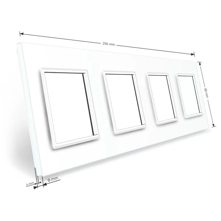 в продаже Рамка розетки Livolo 4 поста белый стекло (VL-C7-SR/SR/SR/SR-11) - фото 3