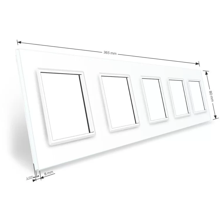в продаже Рамка розетки Livolo 5 постов белый стекло (VL-C7-SR/SR/SR/SR/SR-11) - фото 3
