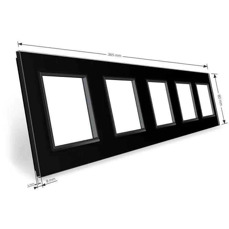 в продаже Рамка розетки Livolo 5 постов черный стекло (VL-C7-SR/SR/SR/SR/SR-12) - фото 3