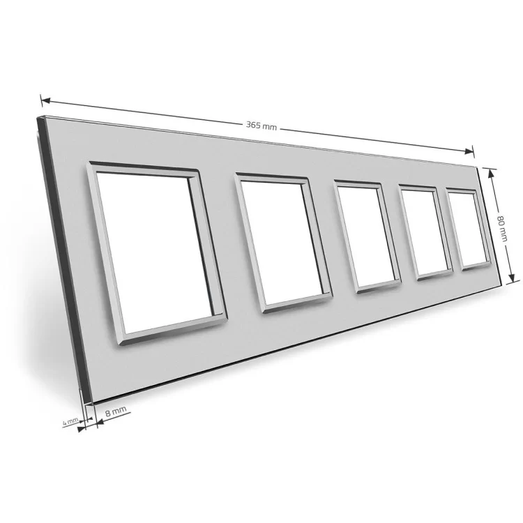в продаже Рамка розетки Livolo 5 постов серый стекло (VL-C7-SR/SR/SR/SR/SR-15) - фото 3