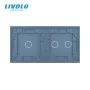 Сенсорная панель выключателя Livolo 3 канала (1-2) голубой стекло (VL-C7-C1/C2-19)
