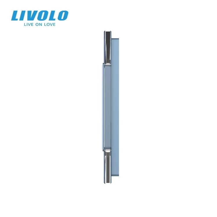 в продажу Сенсорна панель вимикача Livolo і розетки (1-0) блакитний скло (VL-C7-C1/SR-19) - фото 3