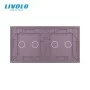 Сенсорная панель выключателя Livolo 4 канала (2-2) розовый стекло (VL-C7-C2/C2-17)
