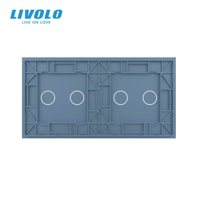 продаем Сенсорная панель выключателя Livolo 4 канала (2-2) голубой стекло (VL-C7-C2/C2-19) в Украине - фото 4