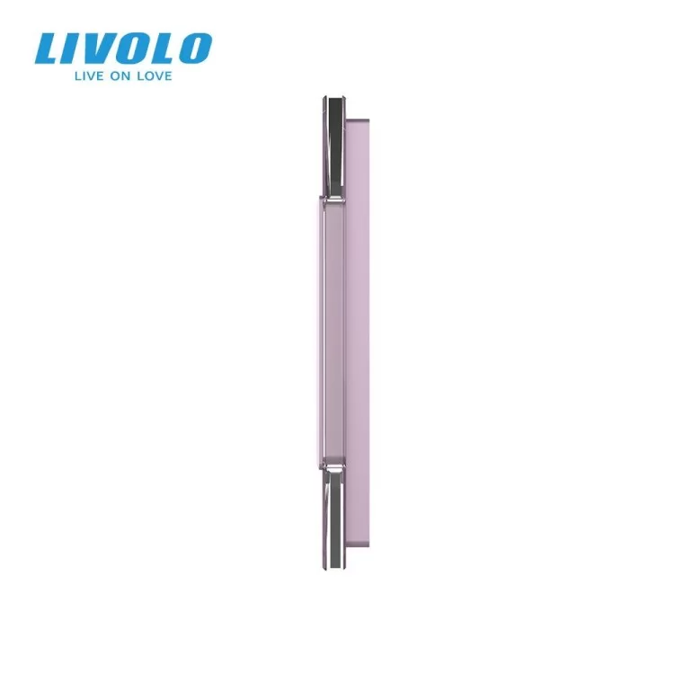 в продаже Сенсорная панель выключателя Livolo 2 канала и розетки (2-0) розовый стекло (VL-C7-C2/SR-17) - фото 3