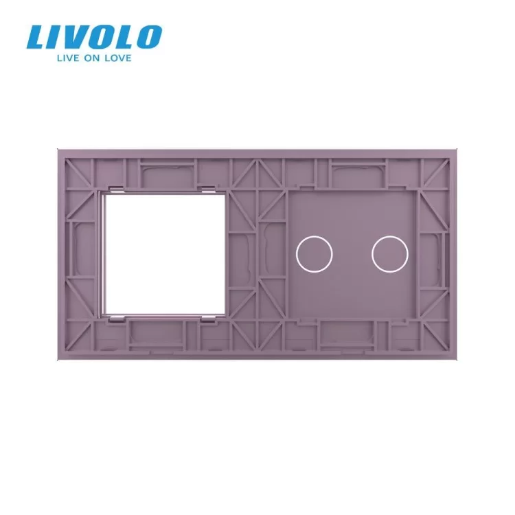продаем Сенсорная панель выключателя Livolo 2 канала и розетки (2-0) розовый стекло (VL-C7-C2/SR-17) в Украине - фото 4