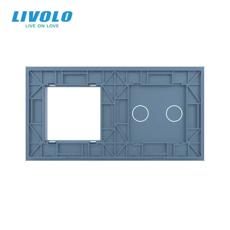 продаем Сенсорная панель выключателя Livolo 2 канала и розетки (2-0) голубой стекло (VL-C7-C2/SR-19) в Украине - фото 4