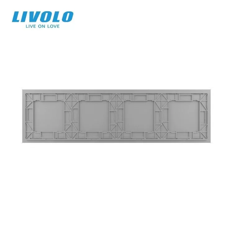 в продажу Сенсорна панель для вимикача Х сенсорів (Х-Х-Х-Х) сірий скло Livolo (C7-CХ/CХ/CХ/CХ-15) - фото 3