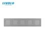 Сенсорная панель для выключателя Х сенсоров (Х-Х-Х-Х-Х) серый стекло Livolo (C7-CХ/CХ/CХ/CХ/CХ-15)