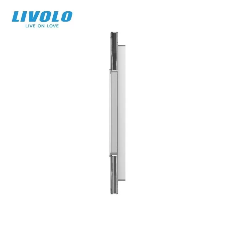 в продажу Сенсорна панель комбінована для вимикача X сенсоров и розетки (Х-Х-Х-0) сірий Livolo - фото 3