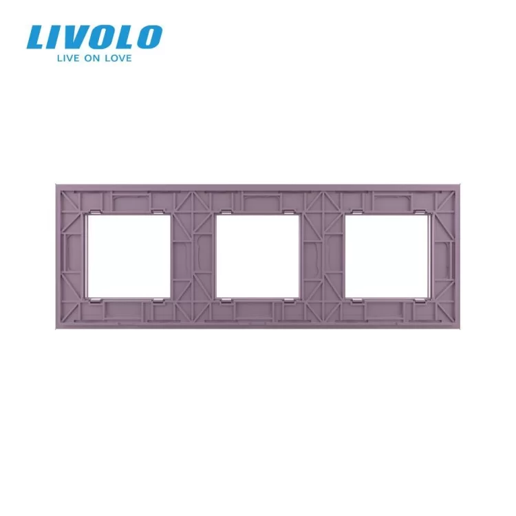 продаємо Рамка розетки Livolo 3 пости рожевий скло (VL-C7-SR/SR/SR-17) в Україні - фото 4
