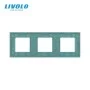 Рамка розетки Livolo 3 поста зеленый стекло (VL-C7-SR/SR/SR-18)