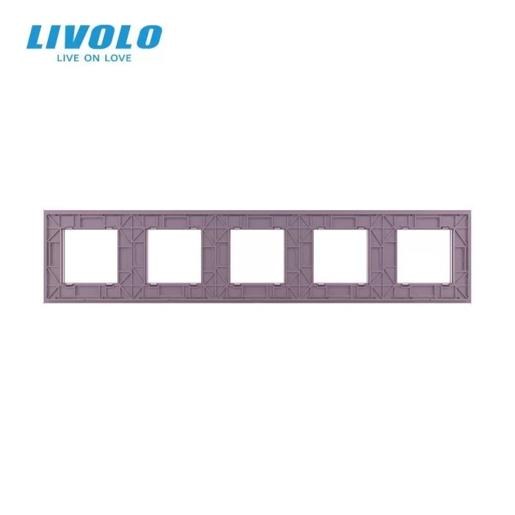 Рамка розетки 5 мест розовый стекло Livolo (C7-SR/SR/SR/SR/SR-17) отзывы - изображение 5