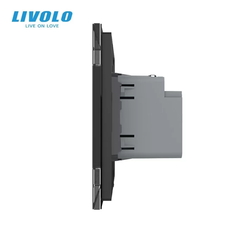 Розетка USB type C с блоком питания 45W черный Livolo (VL-C7-FCUC-2BP) цена 2 723грн - фотография 2
