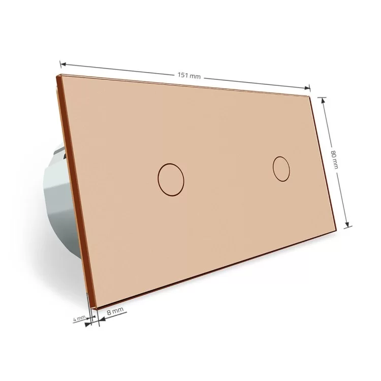 Сенсорный выключатель Livolo 2 канала (1-1) золото стекло (VL-C701/C701-13) отзывы - изображение 5