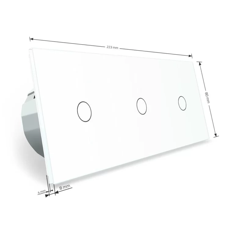 Сенсорный выключатель Livolo 3 канала (1-1-1) белый стекло (VL-C701/C701/C701-11) отзывы - изображение 5