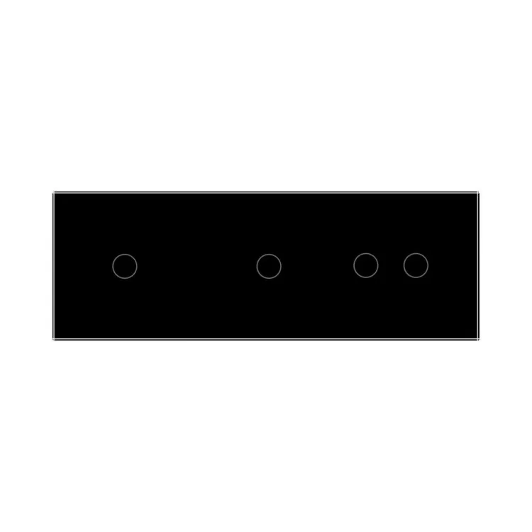 Сенсорный выключатель Livolo 4 канала (1-1-2) черный стекло (VL-C701/C701/C702-12) цена 2 749грн - фотография 2