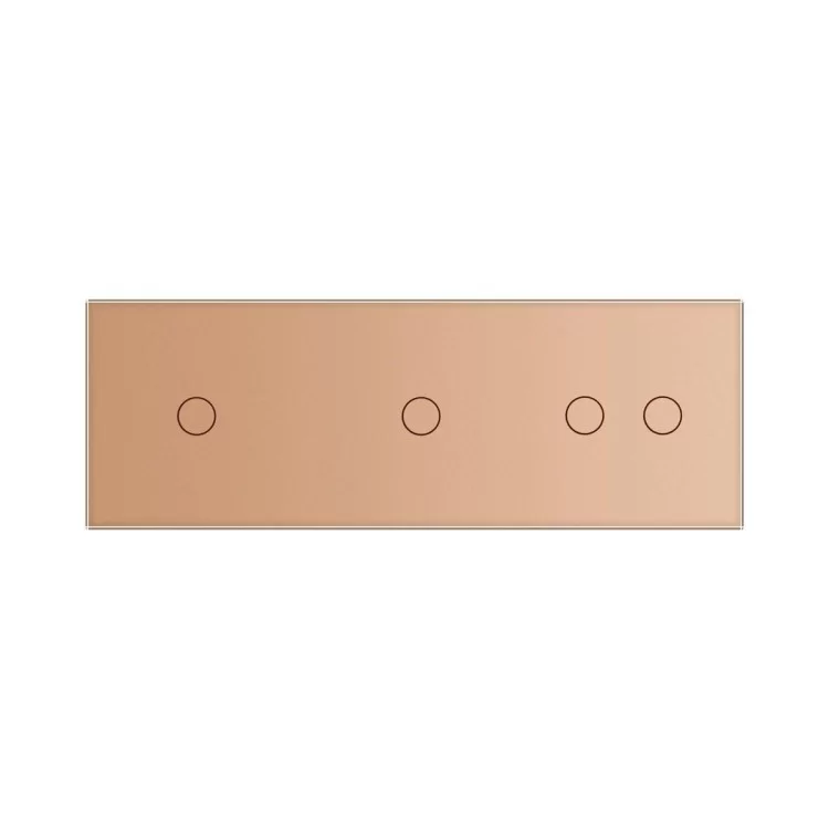 Сенсорний вимикач Livolo 4 канали (1-1-2) золото скло (VL-C701/C701/C702-13) ціна 2 749грн - фотографія 2