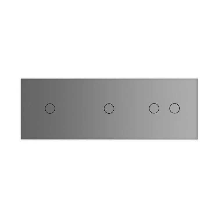 Сенсорный выключатель Livolo 4 канала (1-1-2) серый стекло (VL-C701/C701/C702-15) цена 2 749грн - фотография 2