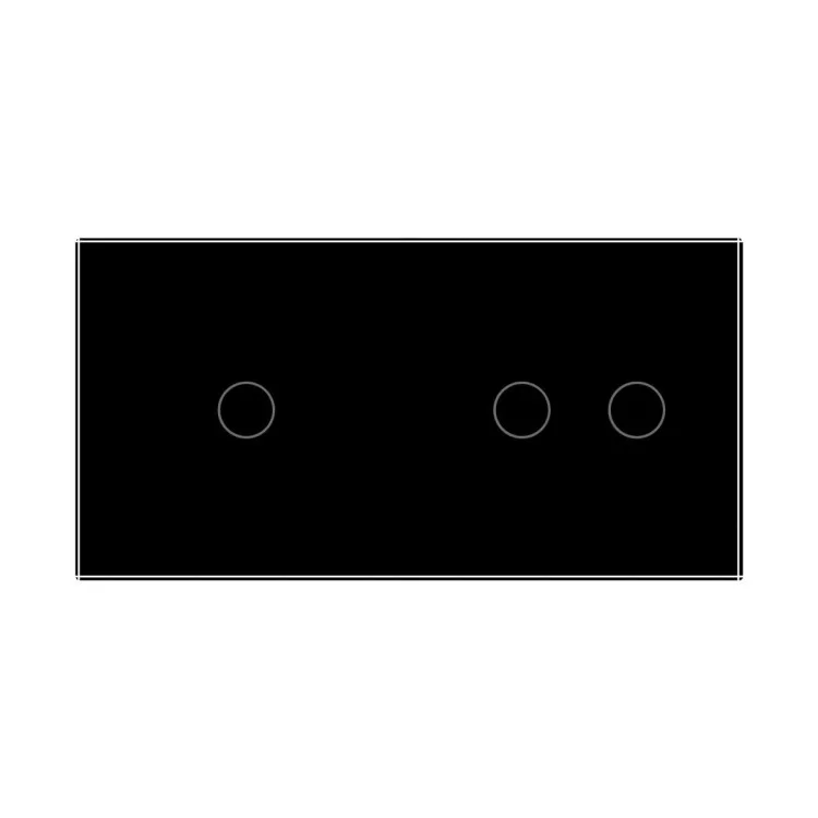 Сенсорний вимикач Livolo 3 канали (1-2) чорний скло (VL-C701/C702-12) ціна 1 913грн - фотографія 2