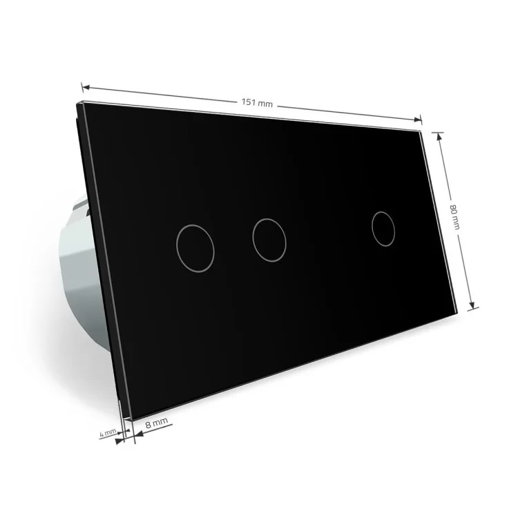 Сенсорный выключатель Livolo 3 канала (1-2) черный стекло (VL-C701/C702-12) отзывы - изображение 5