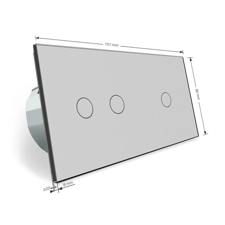 Сенсорный выключатель Livolo 3 канала (1-2) серый стекло (VL-C701/C702-15) отзывы - изображение 5