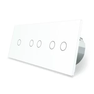 Сенсорный выключатель Livolo 5 каналов (1-2-2) белый стекло (VL-C701/C702/C702-11)
