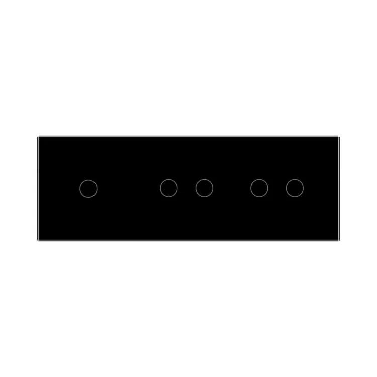 Сенсорний вимикач Livolo 5 каналів (1-2-2) чорний скло (VL-C701/C702/C702-12) ціна 2 912грн - фотографія 2