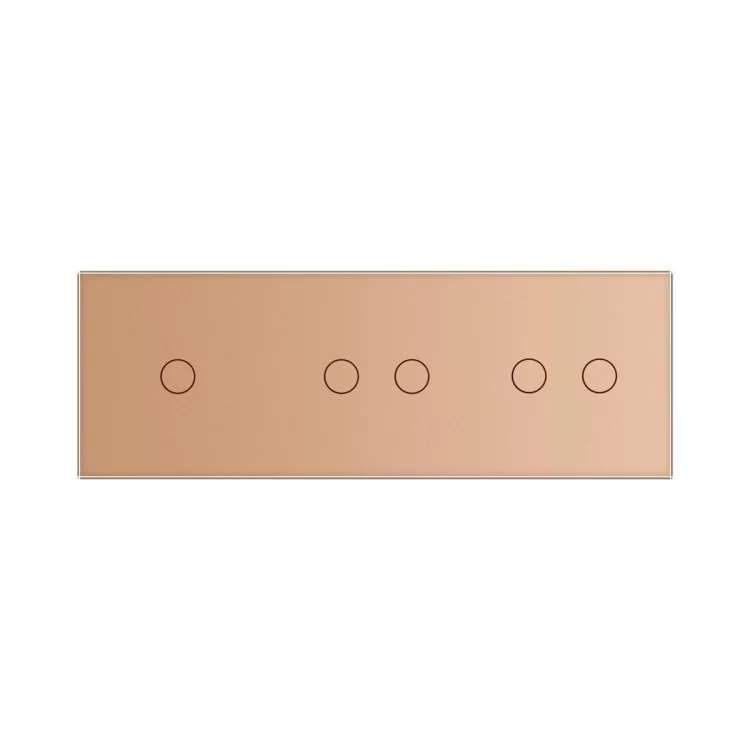 Сенсорный выключатель Livolo 5 каналов (1-2-2) золото стекло (VL-C701/C702/C702-13) цена 2 912грн - фотография 2