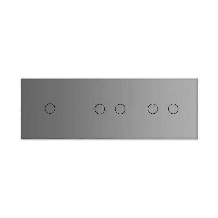 Сенсорный выключатель Livolo 5 каналов (1-2-2) серый стекло (VL-C701/C702/C702-15) цена 2 912грн - фотография 2