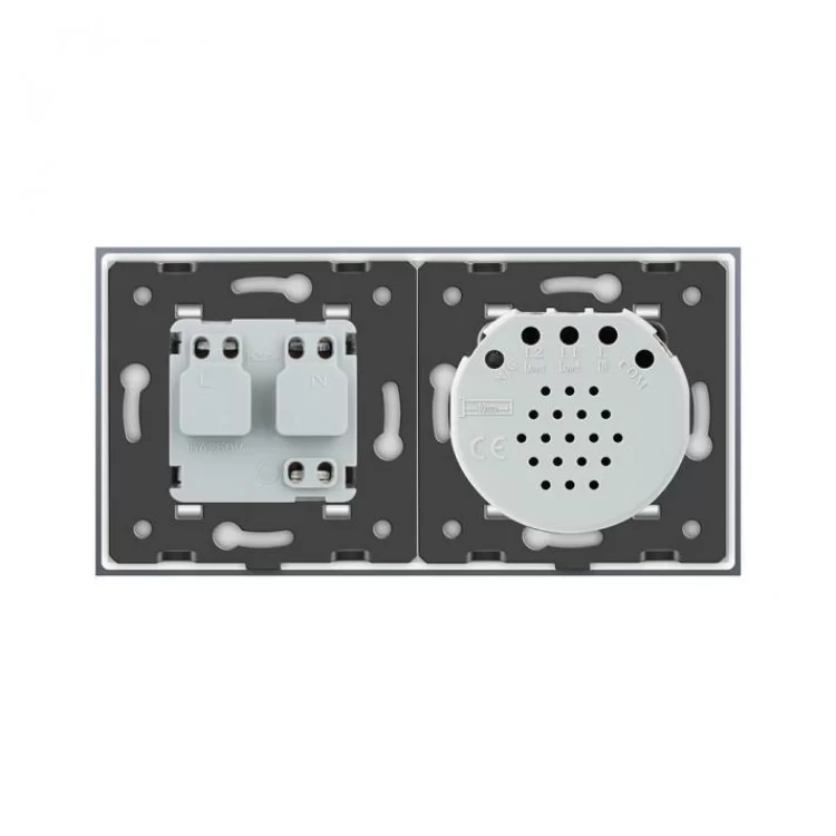 Сенсорный выключатель с розеткой Livolo белый стекло (VL-C701/C7C1EU-11) цена 1 384грн - фотография 2
